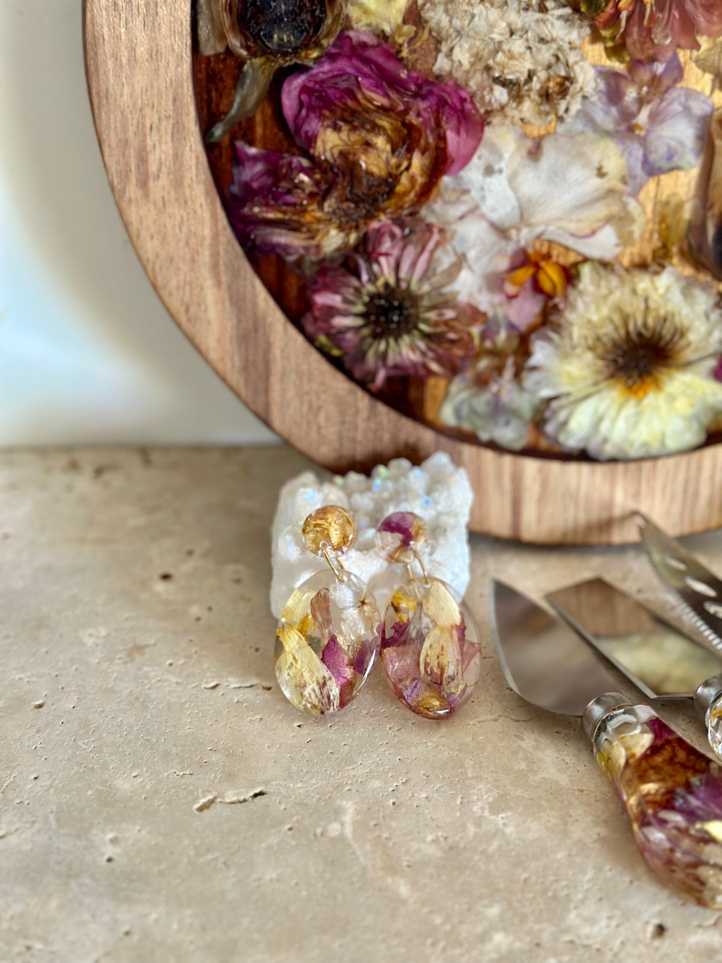 Resin Earring Flower Preservation