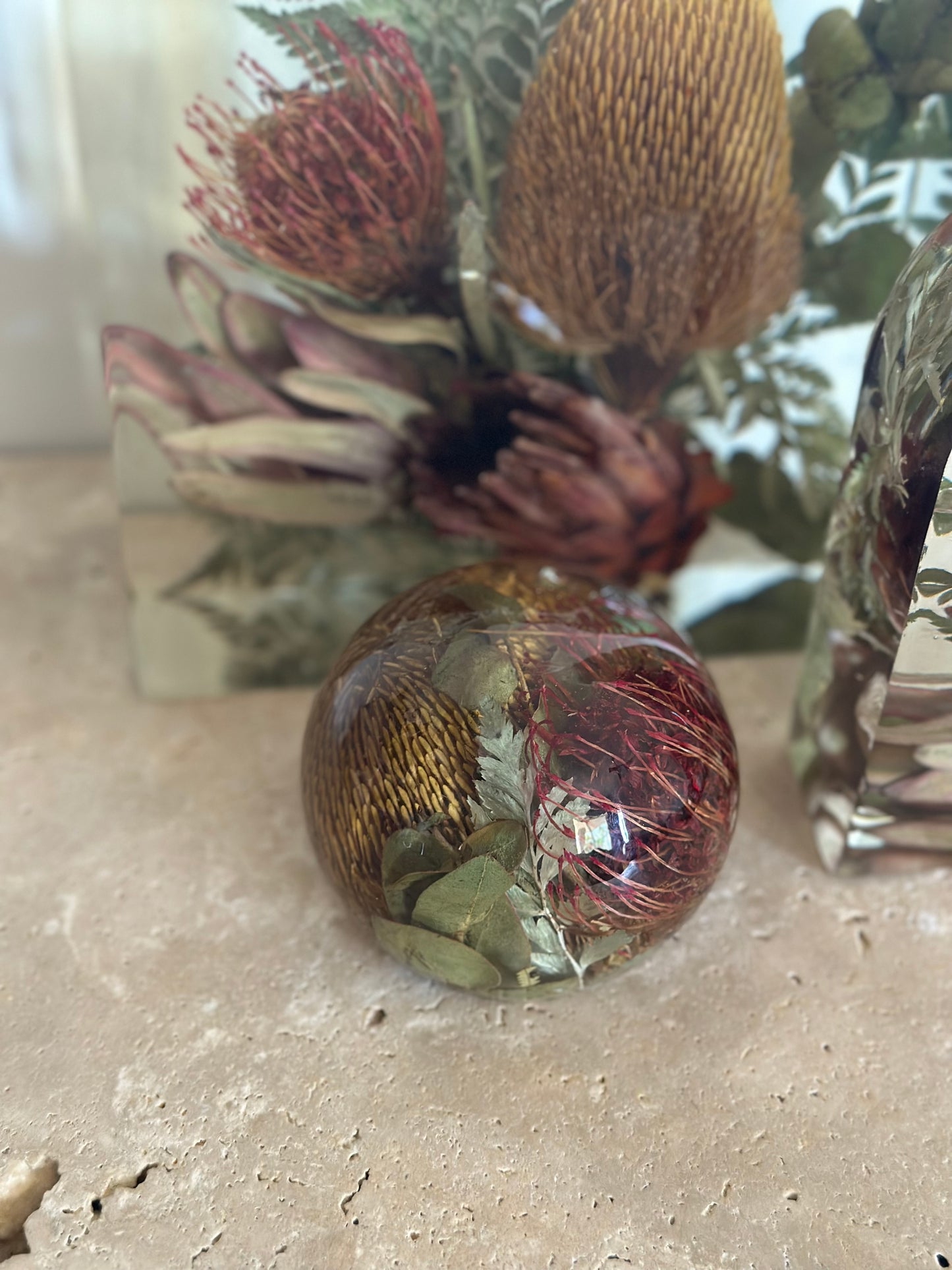 Sphere Large Paper Weight Flower Preservation