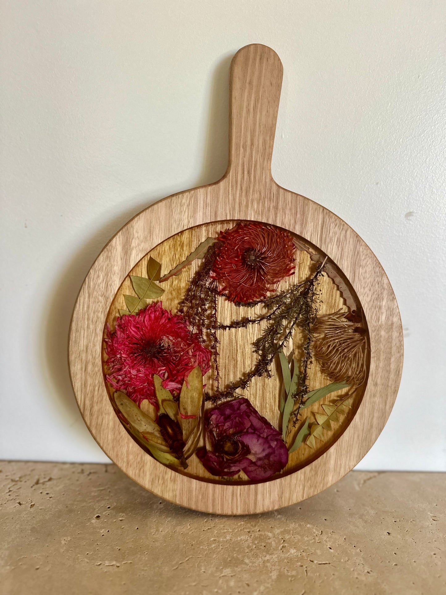 Paddle Resin Serving Board Flower Preservation