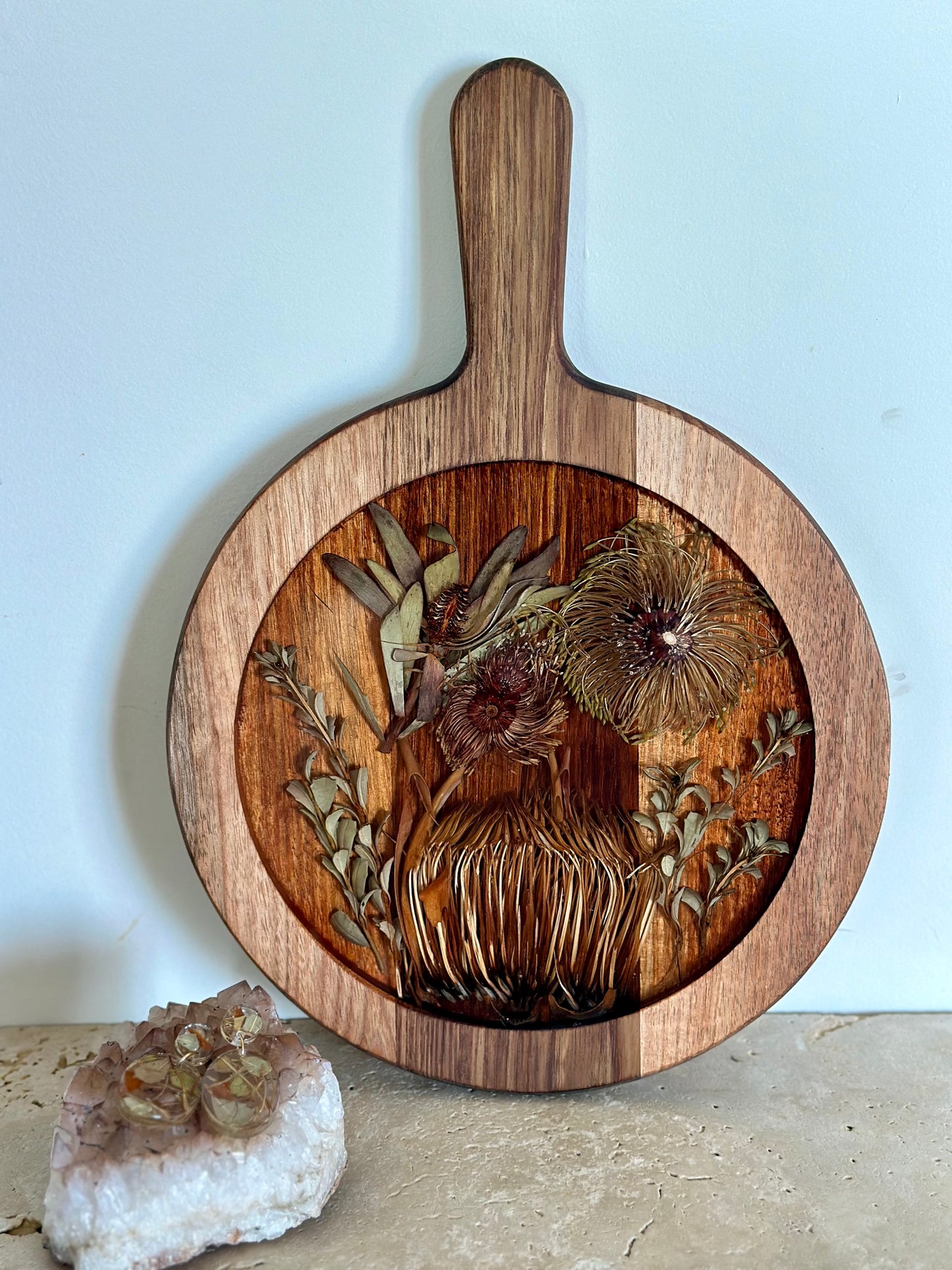 Paddle Resin Serving Board Flower Preservation