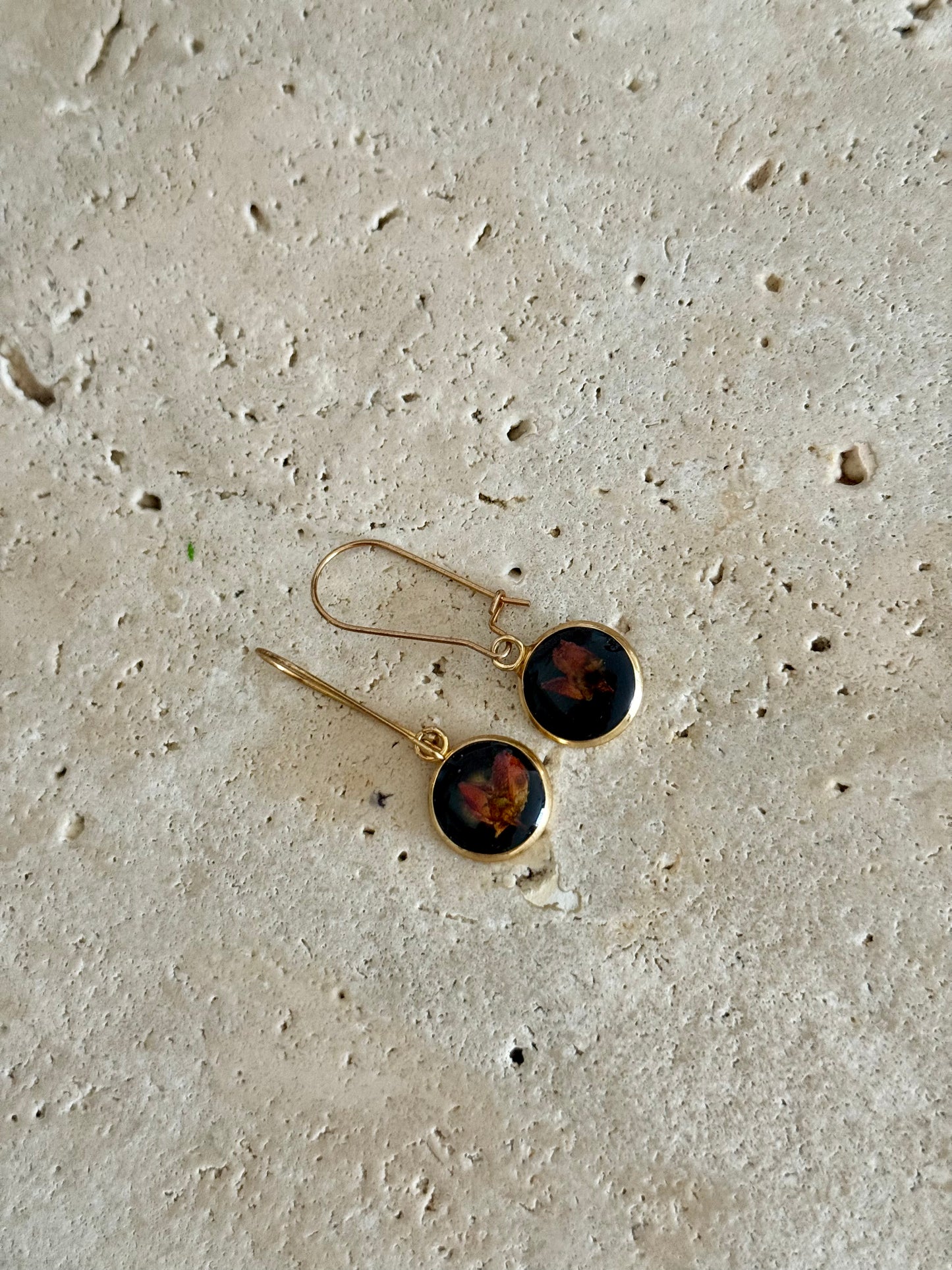 Rose Gold Resin Dangle Earrings (288)