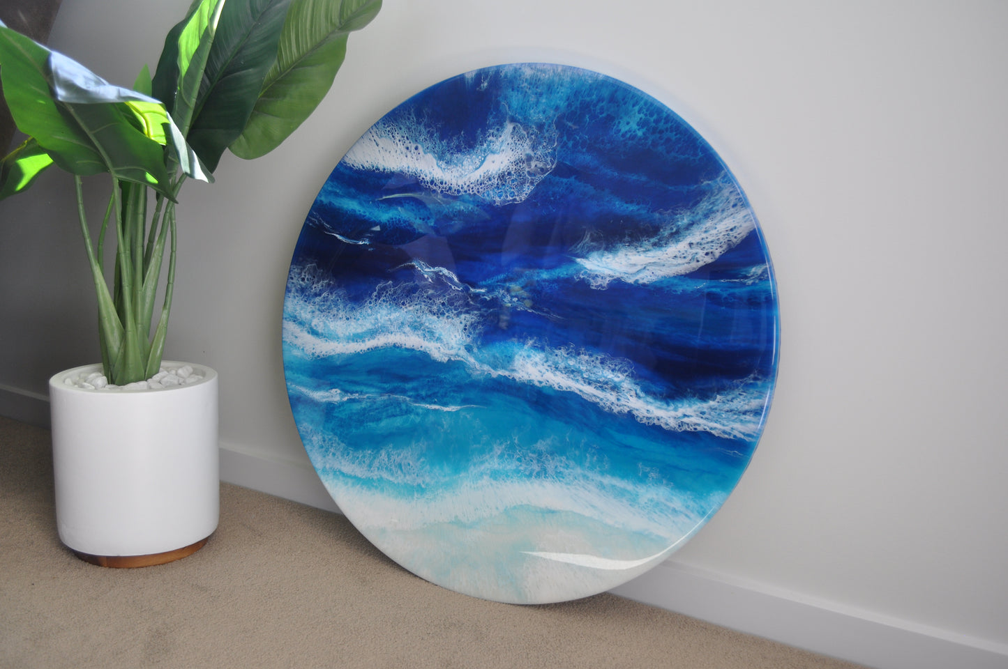 Original Round Resin Artwork Unframed
