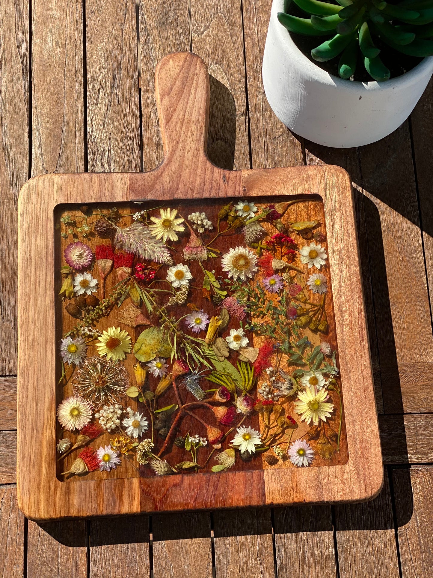 Botanical Square Paddle Resin Serving Board - PRE ORDER