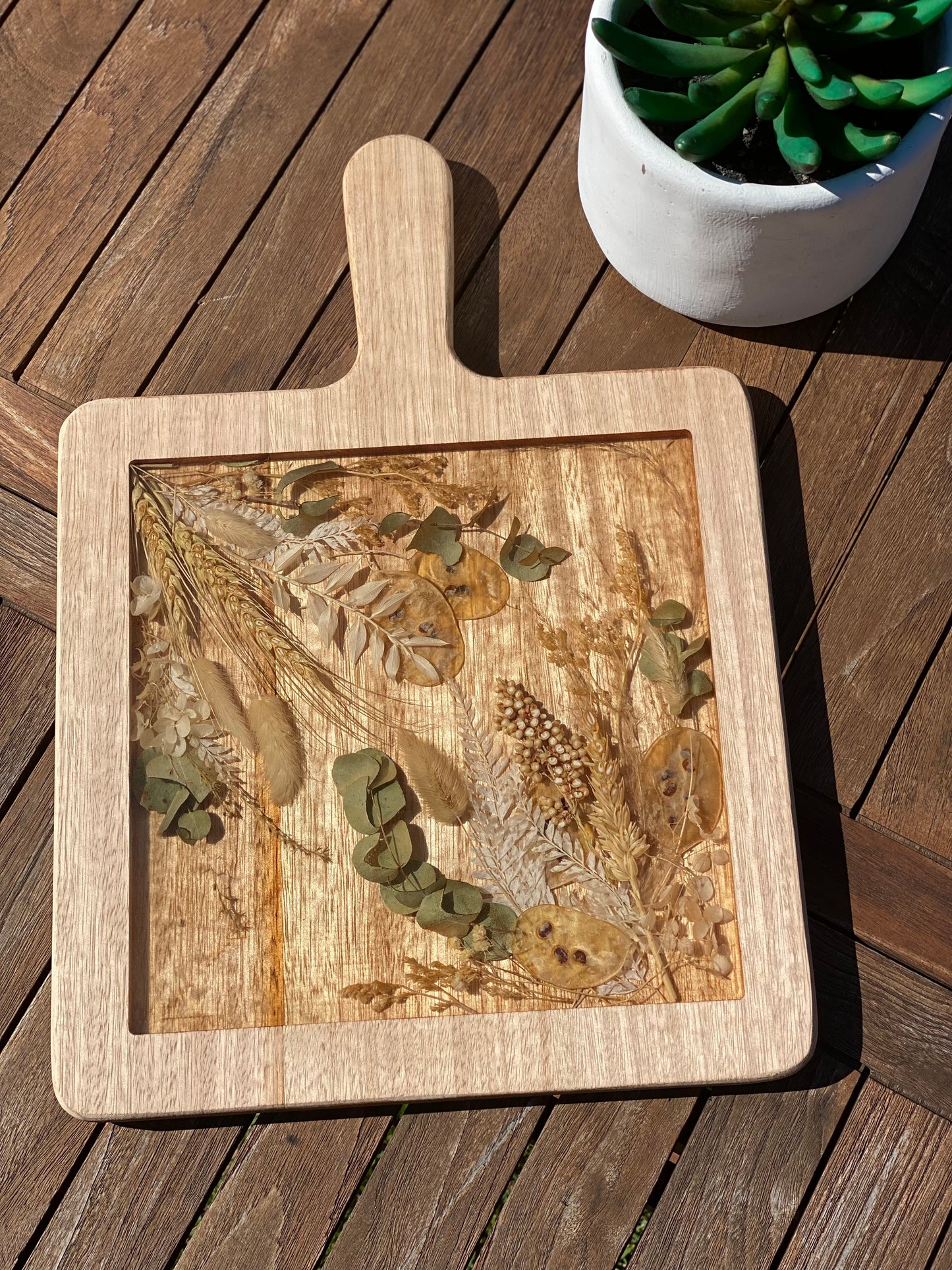 Botanical Square Paddle Resin Serving Board - PRE ORDER