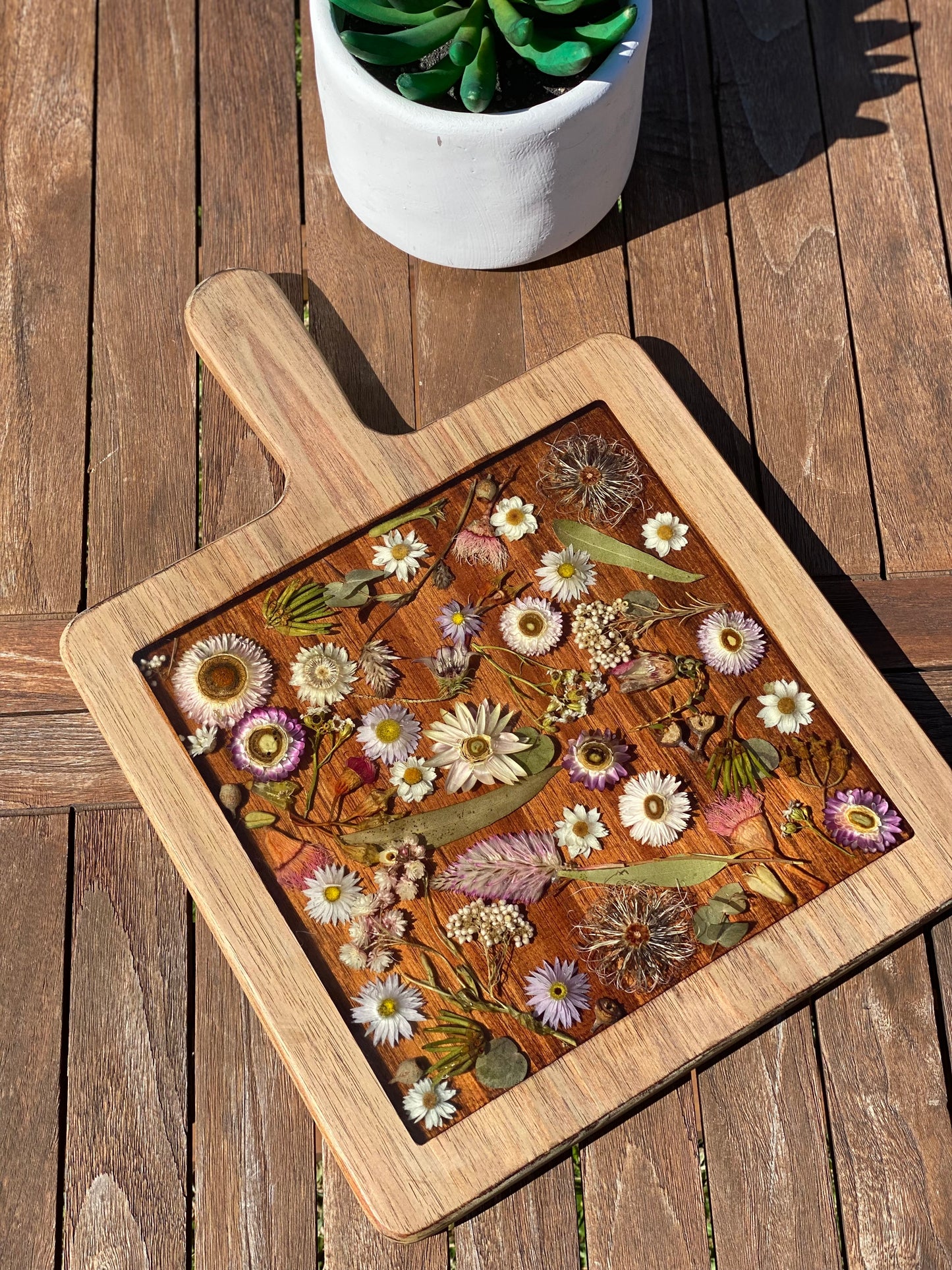 Botanical Square Paddle Resin Serving Board - PRE ORDER