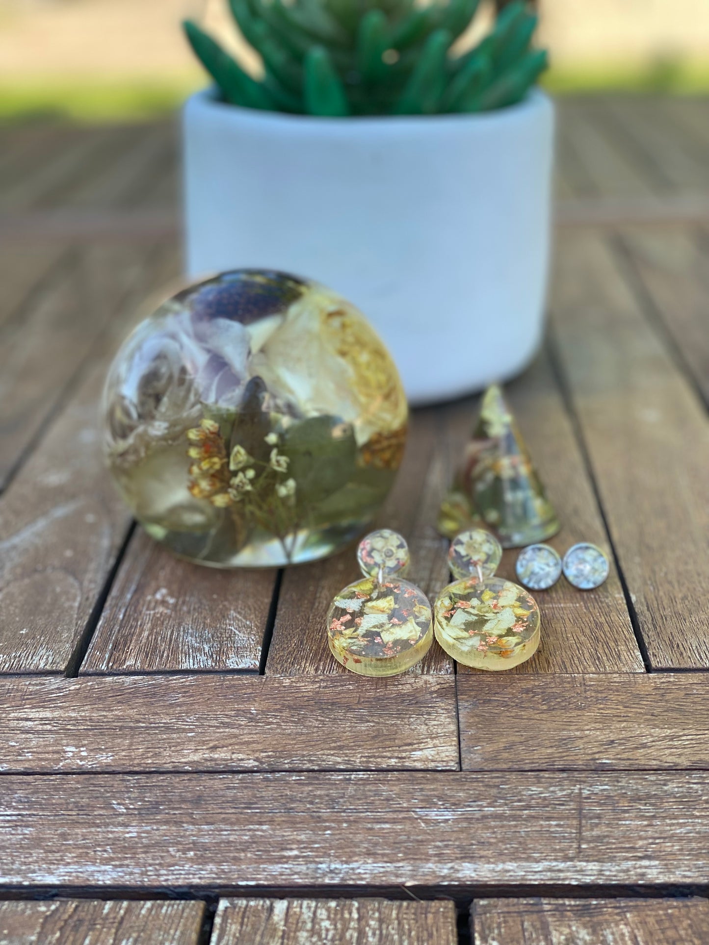 Resin Earring Flower Preservation