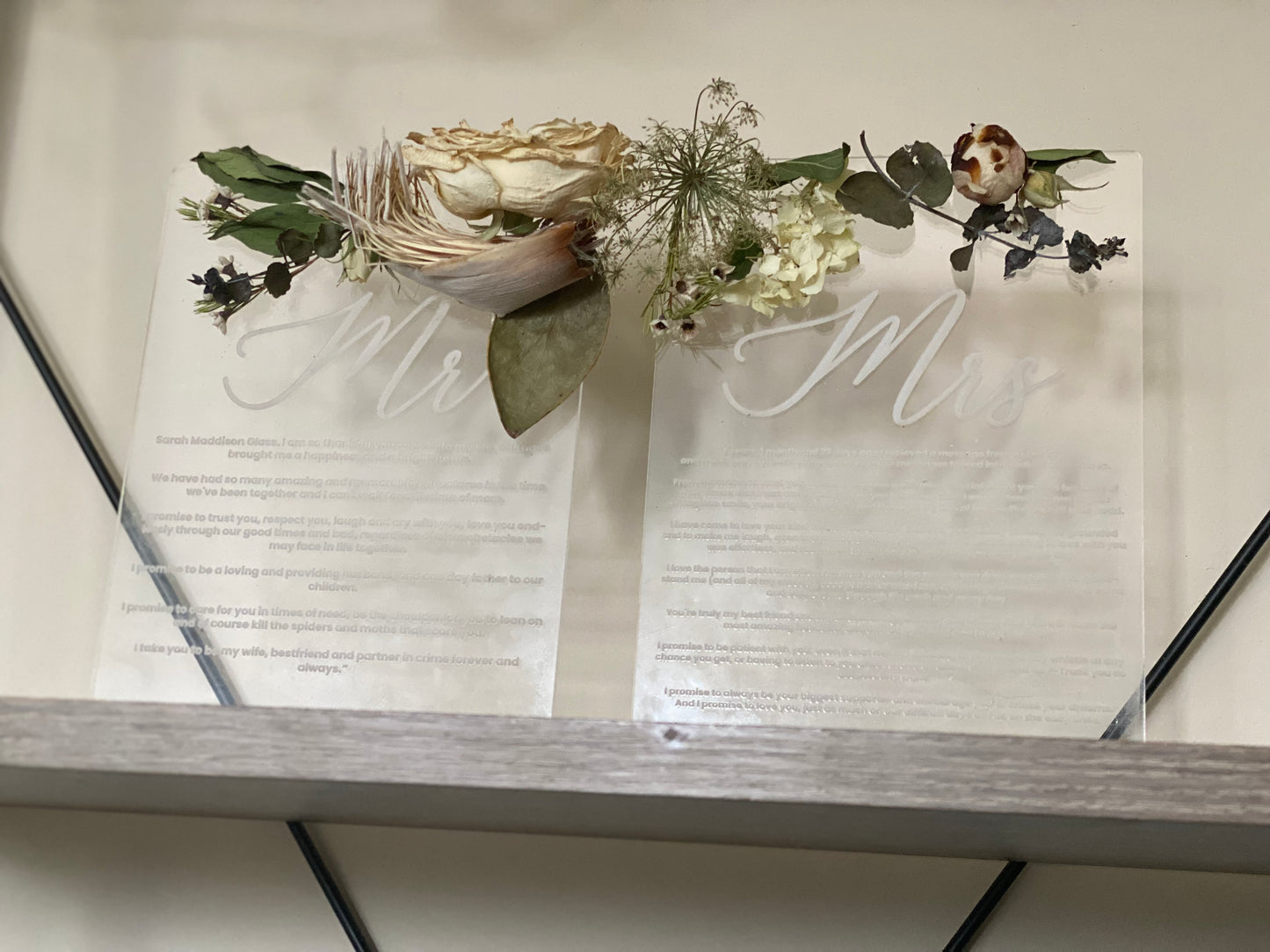 Flower Preservation Wedding Vow Keepsakes