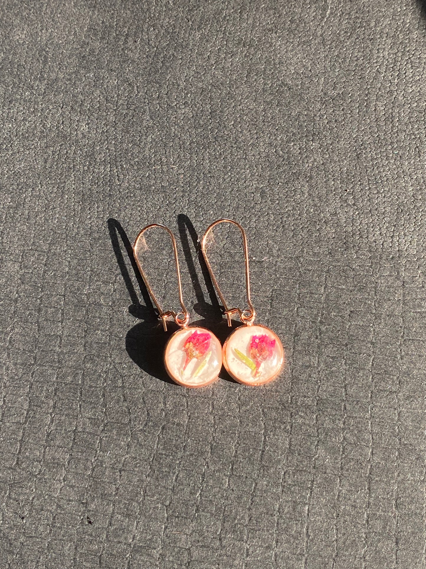 Rose Gold Resin Dangle Earrings (286)