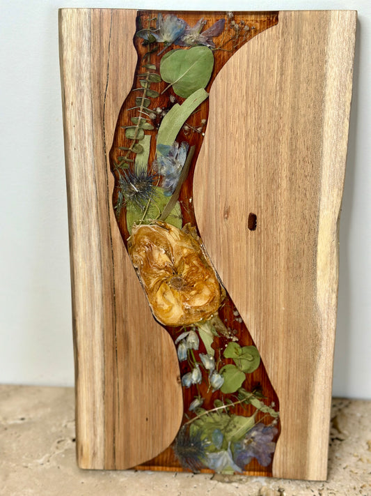 Live Edge Rectangle Serving Board Flower Preservation