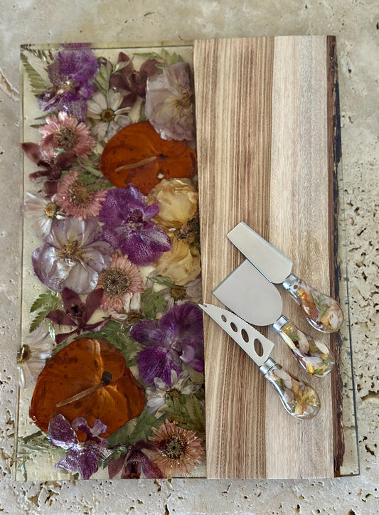 Live Edge Serving Board Flower Preservation