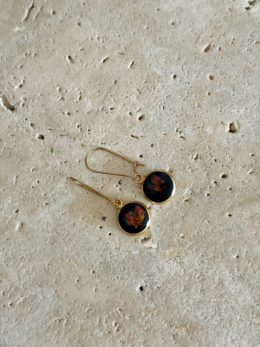 Rose Gold Resin Dangle Earrings (288)