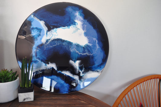 Original Round Resin Artwork Framed